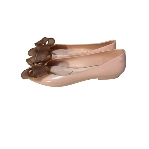 Melissa Pink Ballet Flats With Bow Womens 8 - Picture 1 of 7